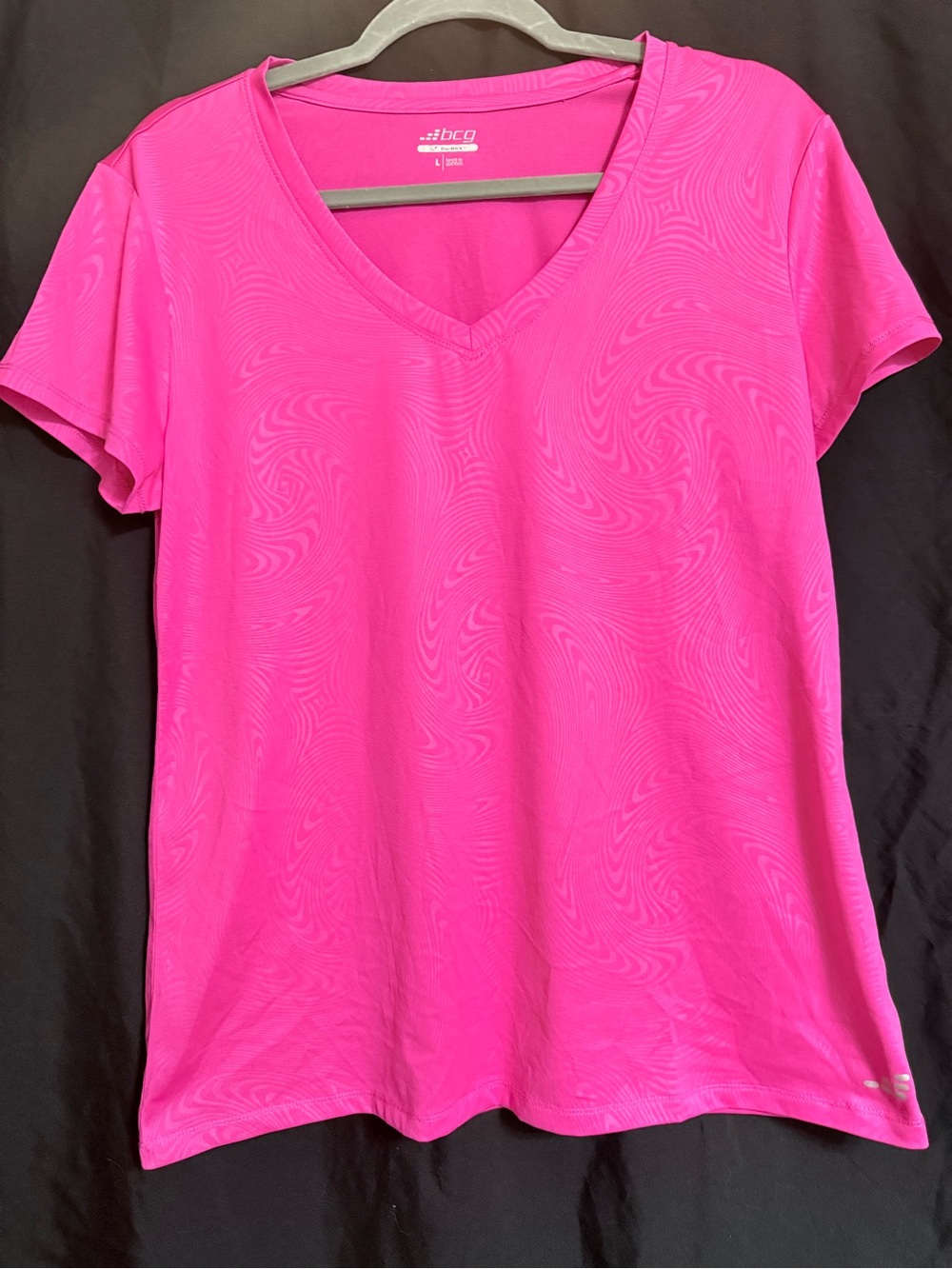bcg Women’s V-Neck Short Sleeve Top - Hot Pink